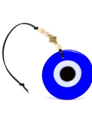 Medium handmade evil eye charm in blue