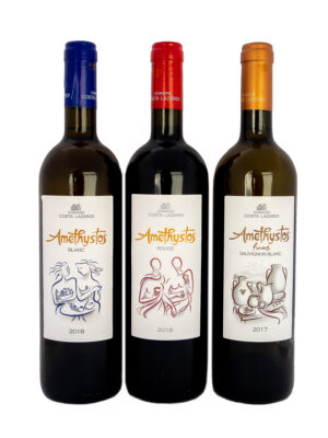3 bottles of imported Greek Amethystos wine