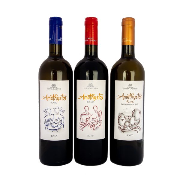 3 bottles of imported Greek Amethystos wine
